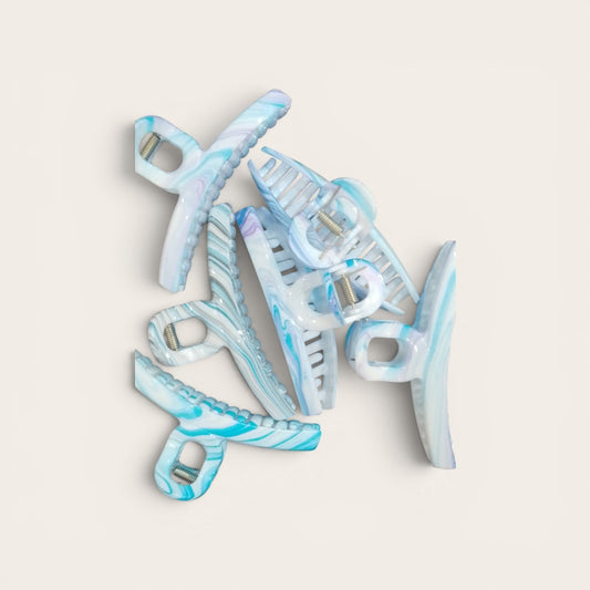 Blue rain bow hair clutchers