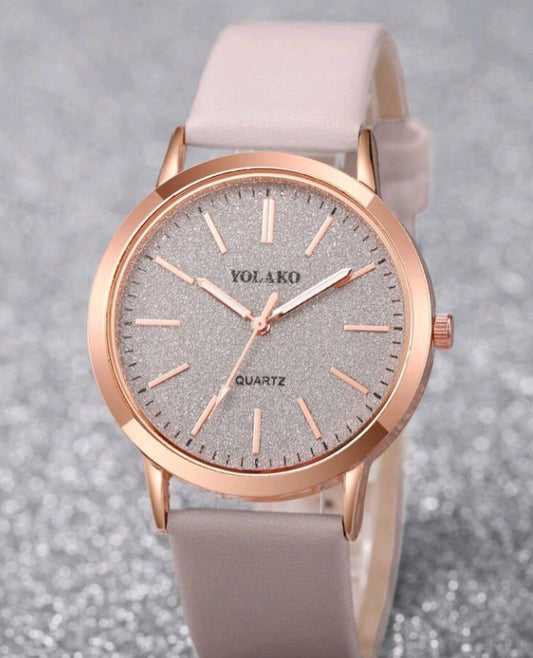2pcs/Set Women's Fashion Simple Scale Dial Classic Elegant Quartz Wrist Watch + Heart-Shaped Bracelet, Watch Box Not Included