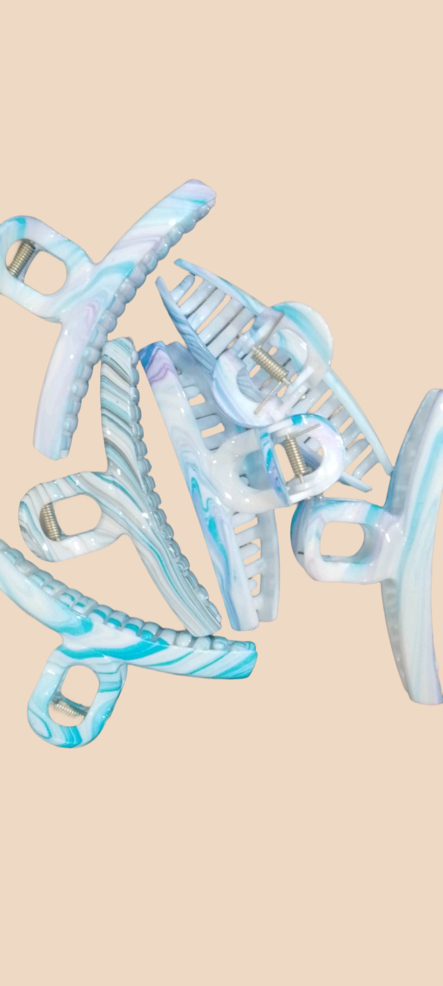 Blue rain bow hair clutchers