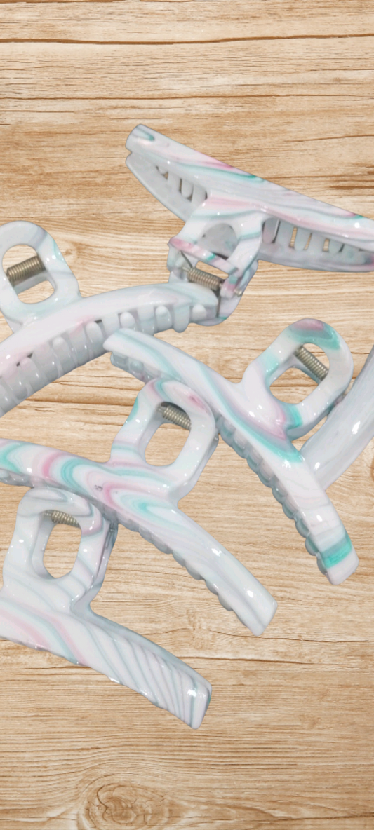 Multi colour rain bow hair clutchers