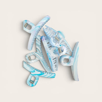 Blue rain bow hair clutchers