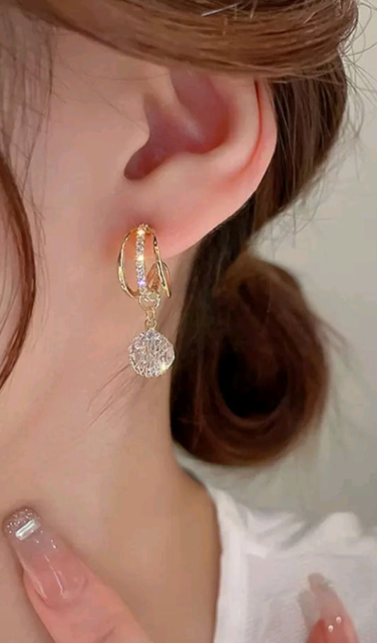 Cubic Zirconia Round Drop Earrings