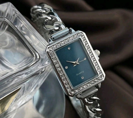 1pc Women's New Vintage Fashion Colorful Bracelet Watch, Square Quartz Watch Suitable For Daily Decoration