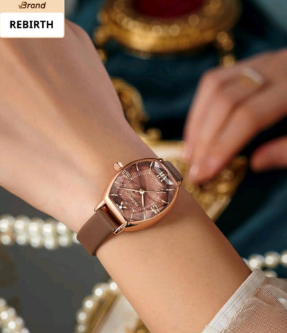 REBIRTH 1pc Women's Elegant Vintage Classic Versatile Generous Literary Minimalist Fashion Quartz Watch